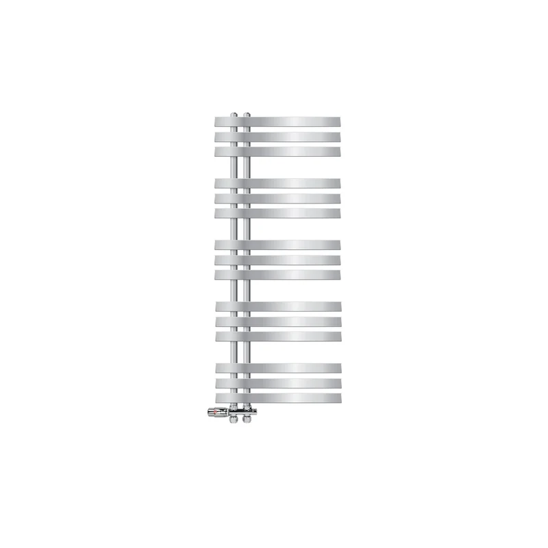 Badheizkörper Mittelanschluss 500x1200 mm Chrome mit Boden Anschlussgarnitur LuxeBath