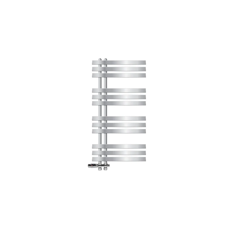 Badheizkörper Mittelanschluss 500x1000 mm Chrome mit Boden Anschlussgarnitur LuxeBath