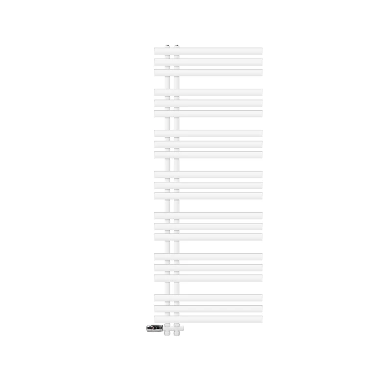 Badheizkörper Mittelanschluss 600x1600 mm Weiß mit Boden Anschlussgarnitur LuxeBath