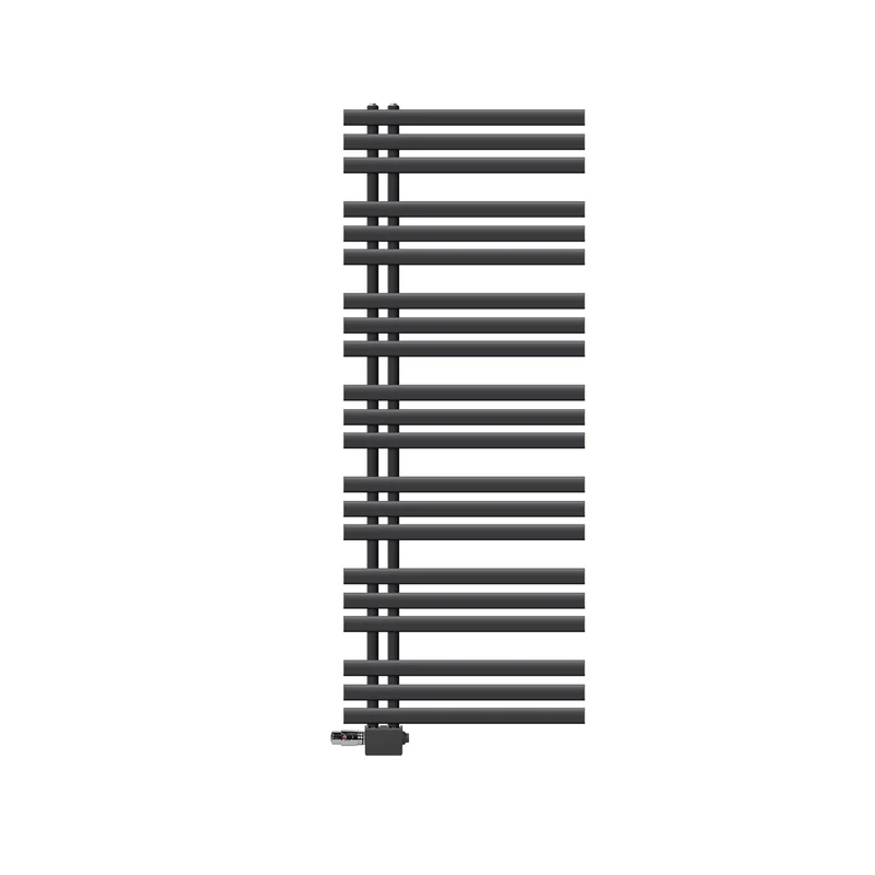 Badheizkörper Mittelanschluss 600x1600 mm Anthrazit mit Universal Anschlussgarnitur LuxeBath