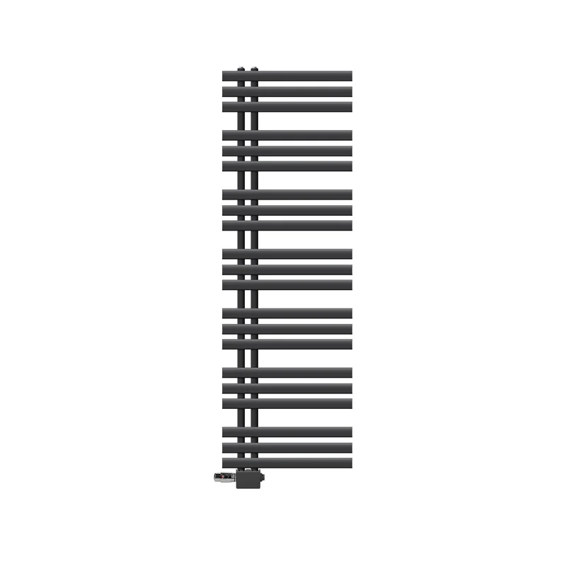 Badheizkörper Mittelanschluss 500x1600 mm Anthrazit mit Universal Anschlussgarnitur LuxeBath