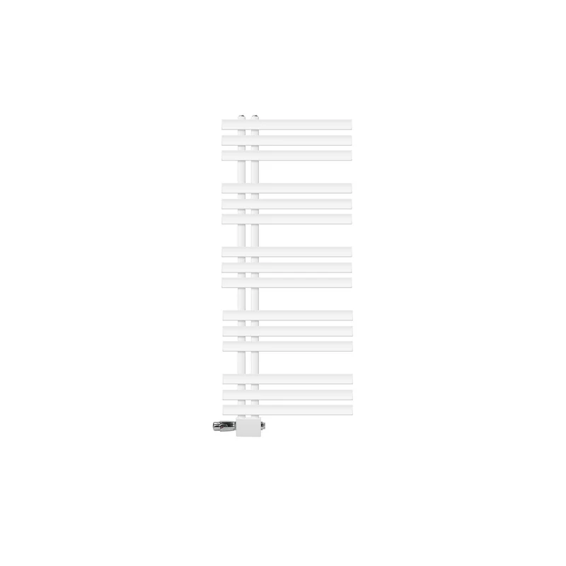 Badheizkörper Mittelanschluss 500x1200 mm Weiß mit Universal Thermostatventil LuxeBath