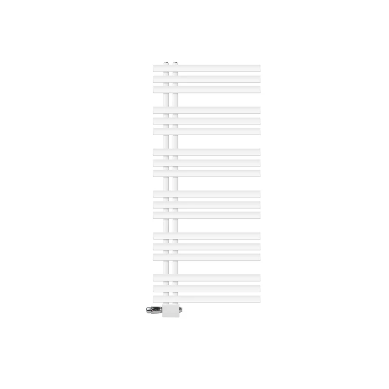 Badheizkörper Mittelanschluss 600x1400 mm Weiß mit Universal Anschlussgarnitur LuxeBath