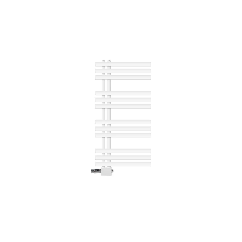 Badheizkörper Mittelanschluss 500x1000 mm Weiß mit Universale Anschlussgarnitur LuxeBath