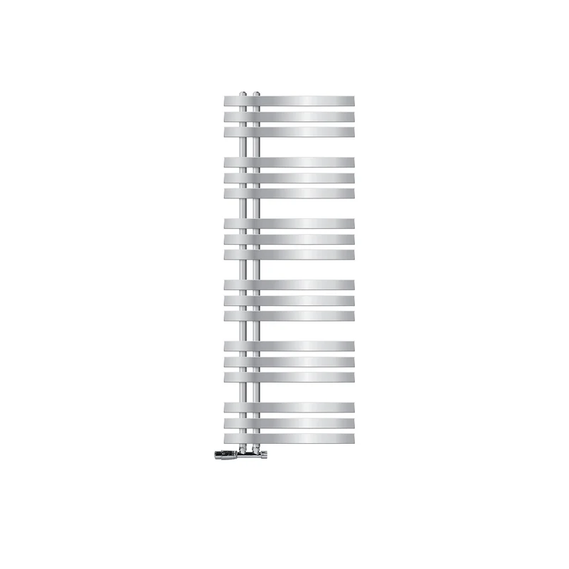 Badheizkörper Mittelanschluss 500x1400 mm Chrome mit Wand Anschlussgarnitur LuxeBath