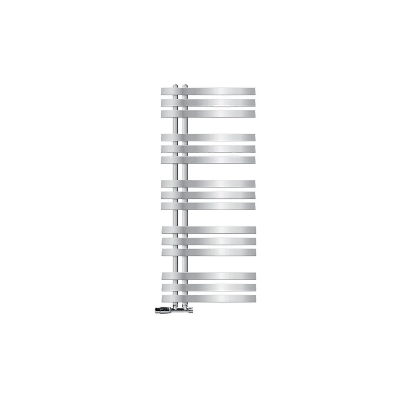 Badheizkörper Mittelanschluss 500x1200 mm Chrome mit Wand Anschlussgarnitur LuxeBath