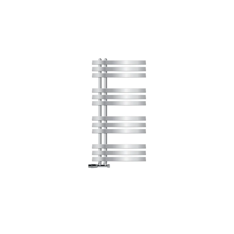 Badheizkörper Mittelanschluss 500x1000 mm Chrome mit Wand Anschlussgarnitur LuxeBath