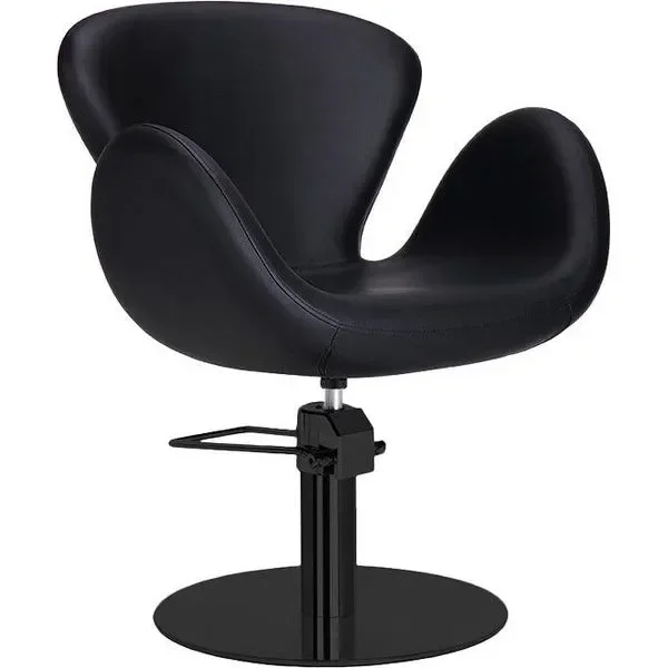Friseurstuhl in eleganter Schwarz-Farbe mit ergonomischer Polsterung, Luxuriöser Friseur stuhl Chloe