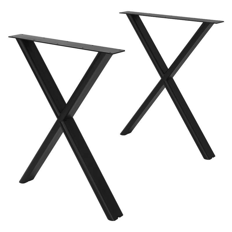 ML-DESIGN | Tischbeine 2er Set X-Form 60x72 cm aus Stahl Schwarz Tischgestell Tischfüße Tischkufen für Esstisch & Schreibtisch