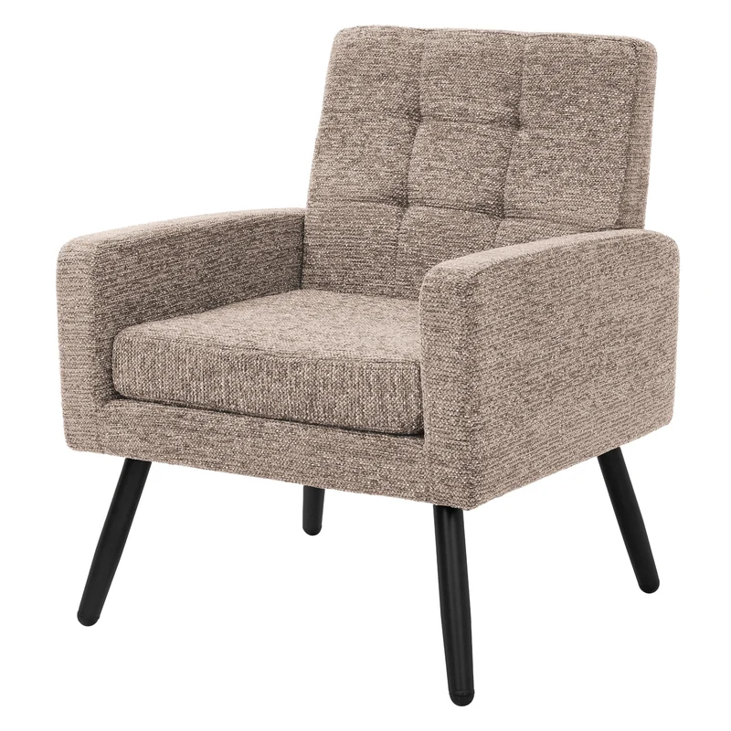 ML-DESIGN | Sessel mit Armlehnen 66,5x80x63,5 cm Stahlgestell/Webstruktur Braun Relaxsessel Lesesessel Polstersessel Fernsehsessel für Wohnzimmer