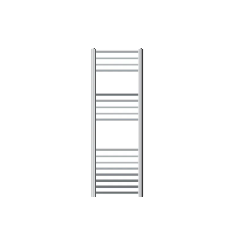 Elektrischer Badheizkörper mit Heizstab 900W 400x1200 mm Chrome gerade Seitenanschluss & Thermostat Digitalanzeige LuxeBath