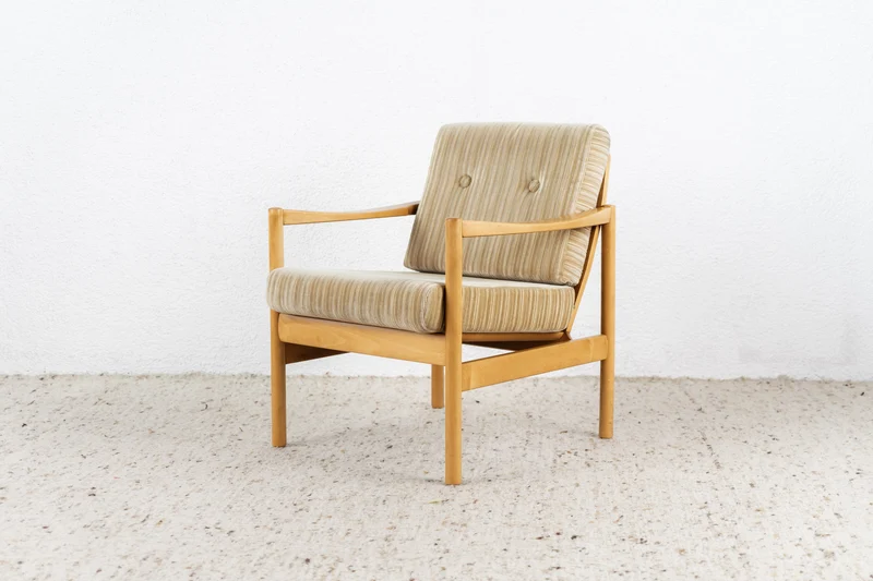 Mid Century Sessel Holz Vintage Stuhl Armchair