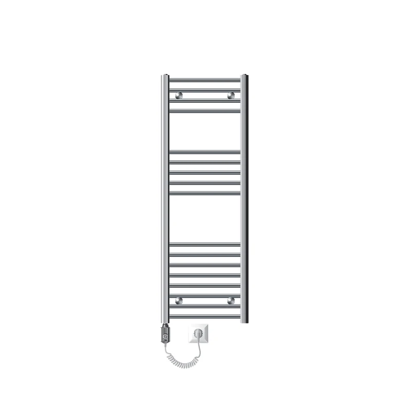 Badheizkörper Elektrisch mit Heizstab 900W 400x1200 mm Chrome gebogen mit Seitenanschluss LuxeBath
