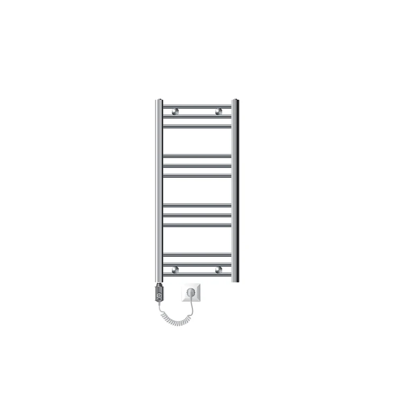 Badheizkörper Elektrisch mit Heizstab 600W 400x800 mm Chrome gebogen mit Seitenanschluss LuxeBath