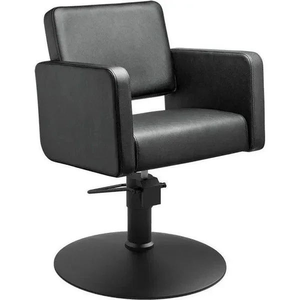 Friseurstuhl in eleganter Schwarz-Farbe, Luxuriöser Friseur stuhl Class R mit Runder Fuß