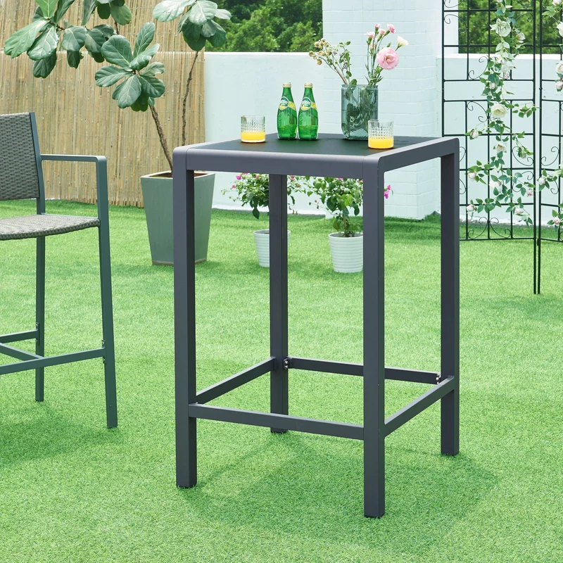 Outdoor-Bartisch Avise Aluminium Glas Anthrazit [casa.pro]