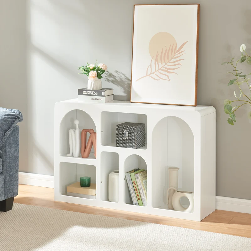 Sideboard Vågå mit offenen Fächern 110x30x70 cm Weiß [en.casa]
