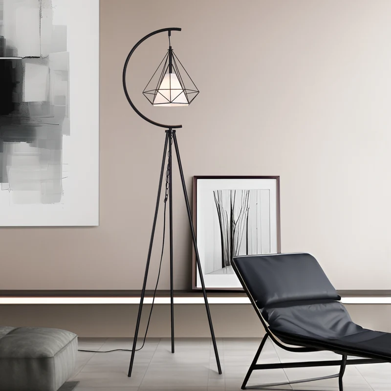 Stehleuchte Austell Metall 171cm Schwarz/Weiß [lux.pro]