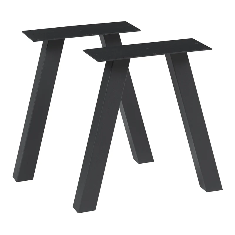 Tischgestell 2er Set Mariager 42x40cm Schwarz [en.casa]