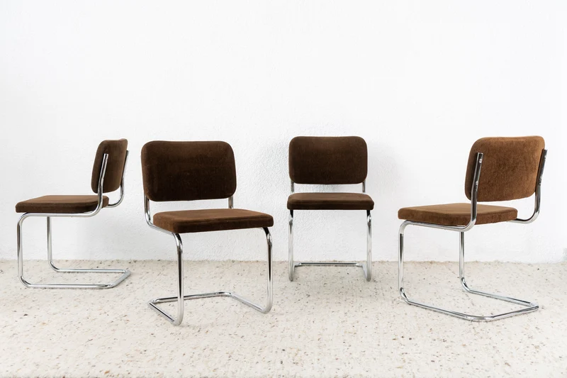 1 von 7 Freischwinger Stuhl braun Marcel Breuer Design
