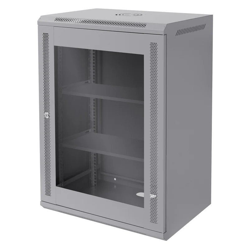 Netzwerkschrank 16 HE 19 Zoll Grau 450 mm Tiefe, 600 x 850 x 450 mm Traglast 60 kg