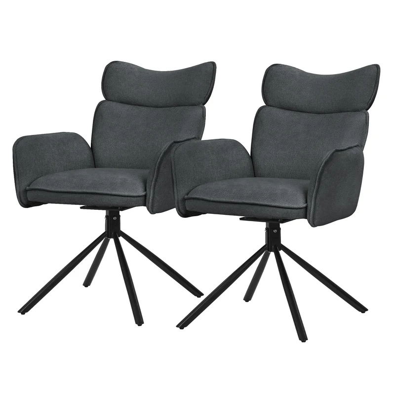 ML-Design | Esszimmerstuhl Set mit Metallbeinen Rücken- & Armlehne 63x68x89 cm, bis 120 kg, Küchenstuhl Wohnzimmerstuhl Polsterstuhl