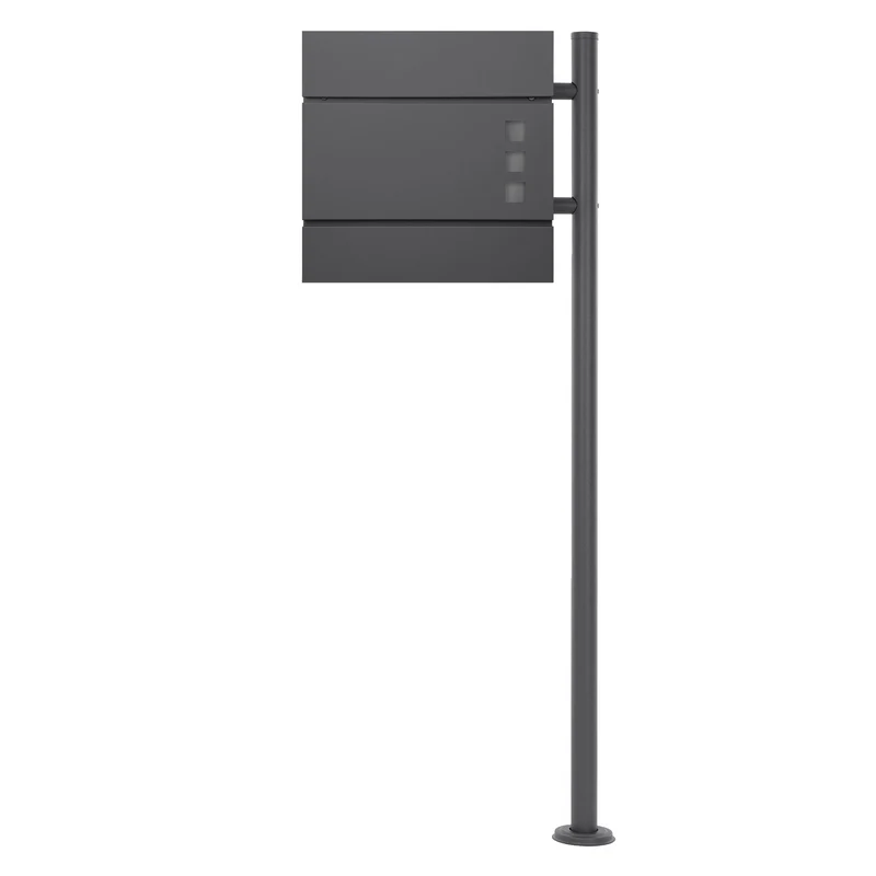 ML-DESIGN | Standbriefkasten freistehend in verschiedenen Designs 120 cm hoch Edelstahl Standfuß in Anthrazit