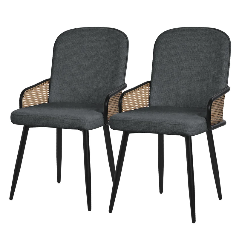 ML-Design | Esszimmerstuhl Set mit Metallbeinen Rücken- & Armlehne 51x91x61 cm, bis 120 kg, Küchenstuhl Wohnzimmerstuhl Polsterstuhl