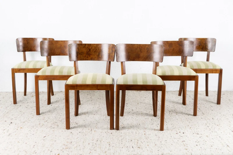 Vintage Holz 6er Set Stühle Esszimmer grün