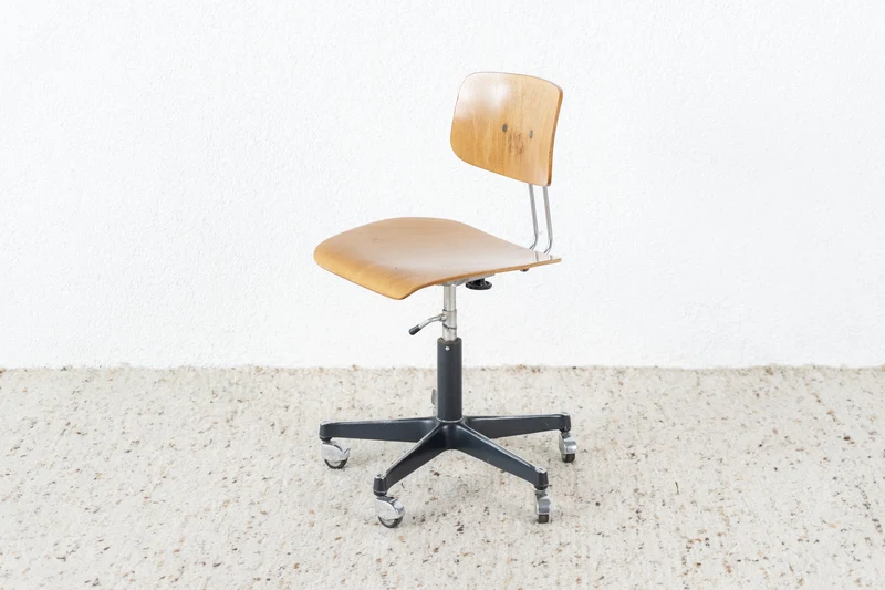 Vintage Holz Egon Eiermann Architektenstuhl Büro Schreibtisch Mid Century Stuhl