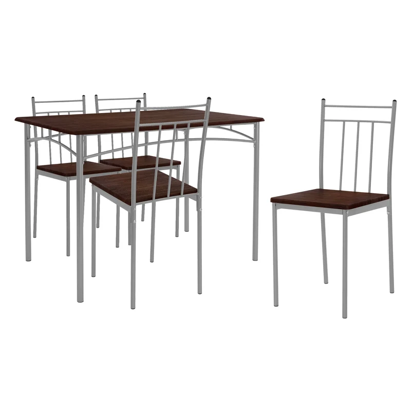 ML-Design | Essgruppe für 4 Personen 5-teilig mit Esstisch und 4 Stühlen aus Holz, Stahl, Esszimmergarnitur Sitzgruppe Küchentisch Set