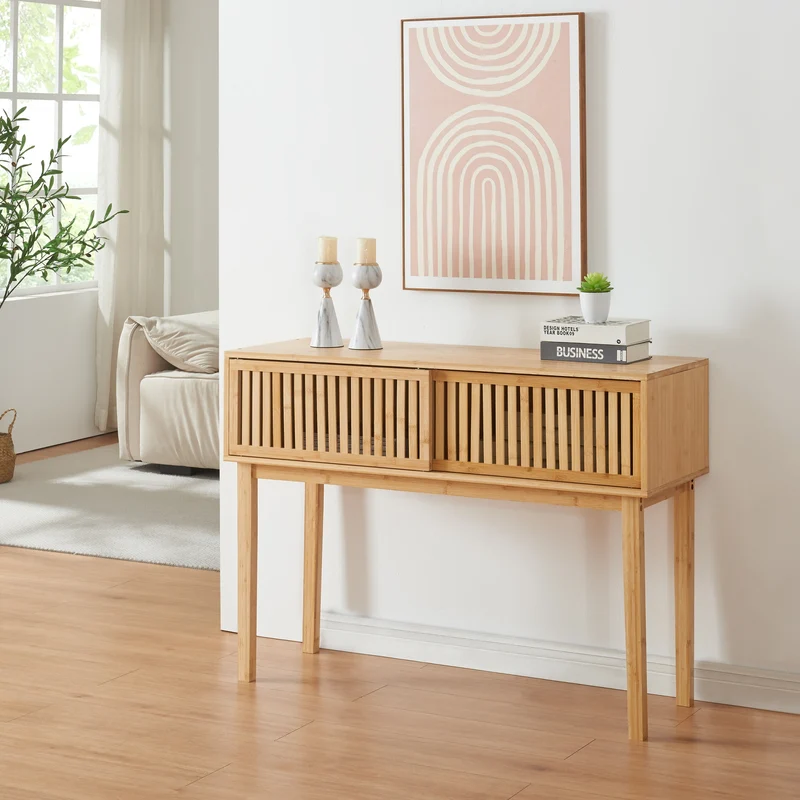 Konsolentisch Ypäjä 110x39x81 cm Bambus [en.casa]