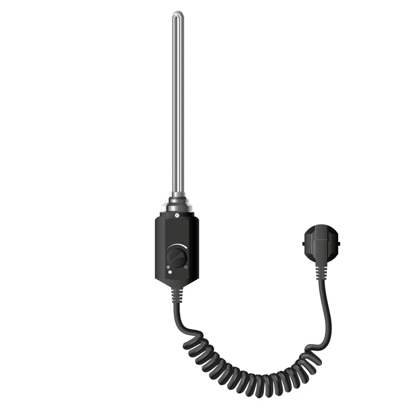 Heizstab 600W Schwarz mit Thermostat für Badheizkörper LuxeBath