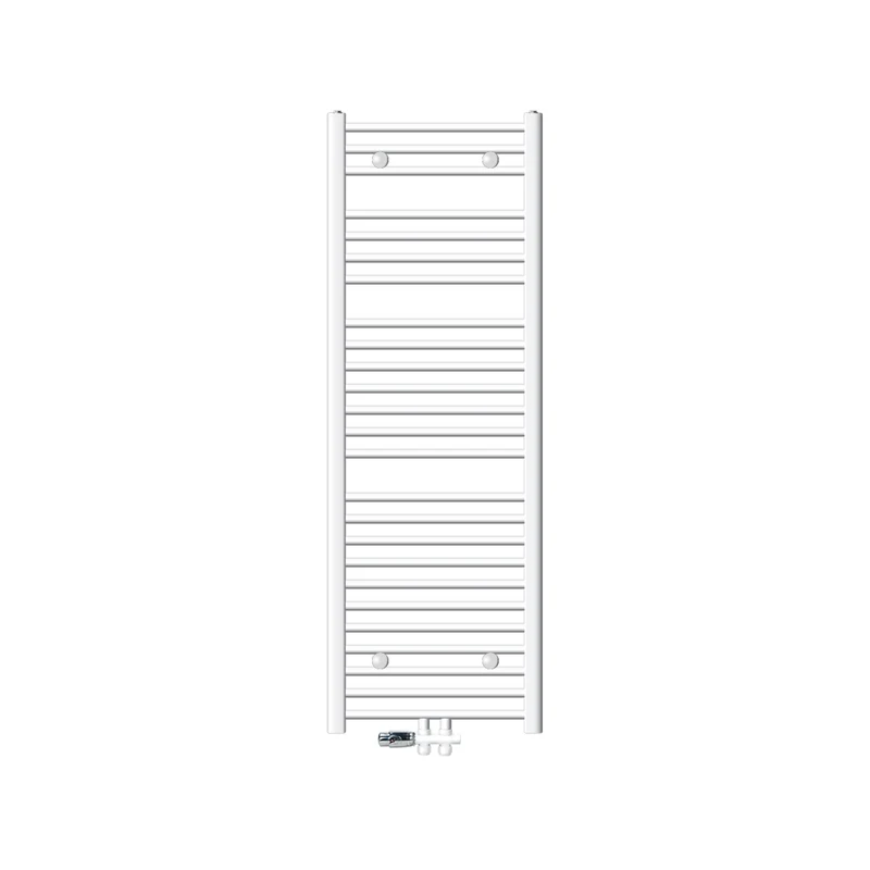 Badheizkörper Mittelanschluss 500x1500 mm Weiß gerade mit Boden Anschlussgarnitur LuxeBath