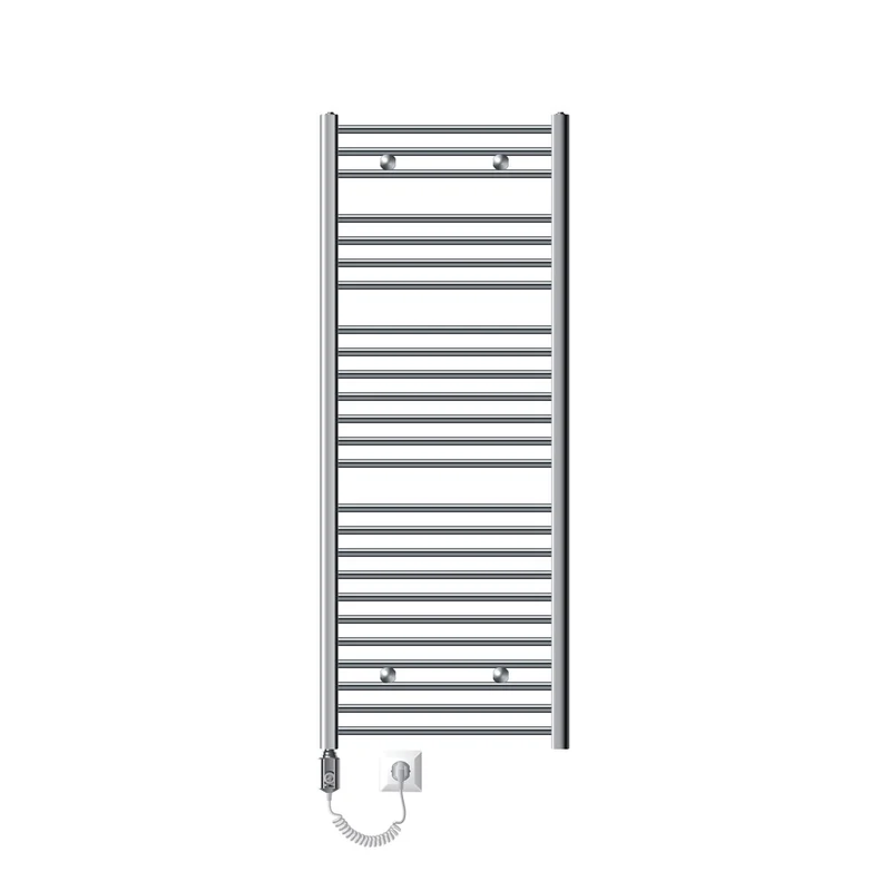 Elektrischer Badheizkörper mit Heizstab 1200W 600x1500 mm Chrome gerade mit Seitenanschluss LuxeBath