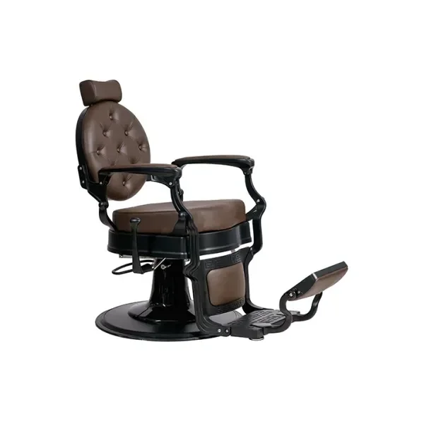Barber stuhl in Schwarz-Braun mit hydraulischer Pumpe, Herren Friseurstuhl Mae, Barbershop stuhl