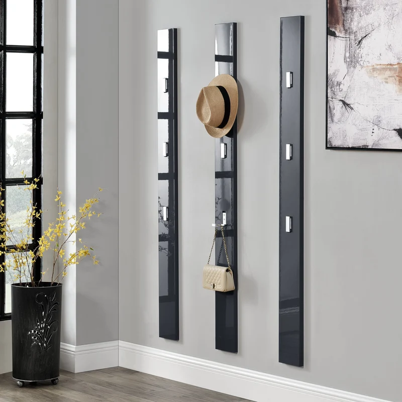 Wandgarderobe Hansnes mit 3 Klapphaken 165 cm versch. Farben [en.casa]