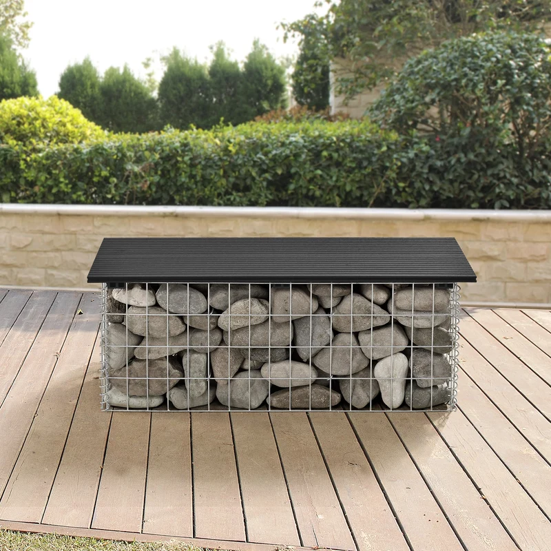 Gabionenbank Friesland WPC 100x45x30 cm in verschiedenen Farben pro.tec