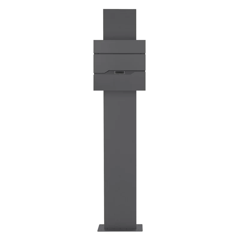 Standbriefkasten mit Zeitungsfach 37x11x36,5 cm Anthrazit aus Edelstahl ML-Design