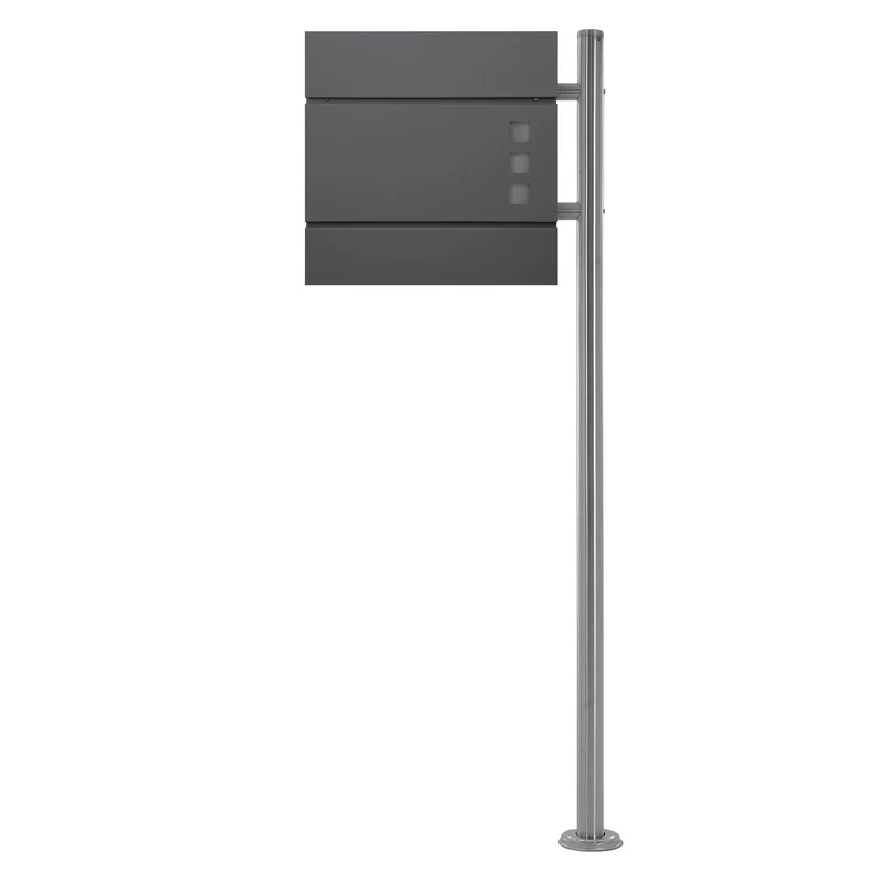 ML-DESIGN | Standbriefkasten freistehend in verschiedenen Designs 120 cm hoch Edelstahl Standfuß in Silber