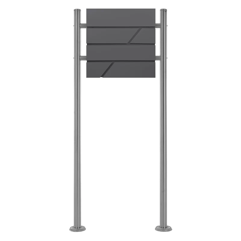ML-DESIGN | Standbriefkasten freistehend in verschiedenen Designs 120 cm hoch Edelstahl Doppelter Standfuß in Silber