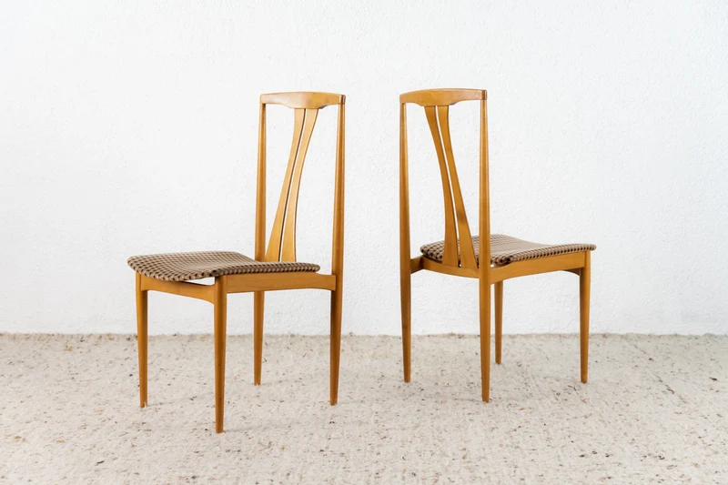 Lübke Stuhl 2er Set Vintage Holz mid century 60s Polster Küche Esstisch