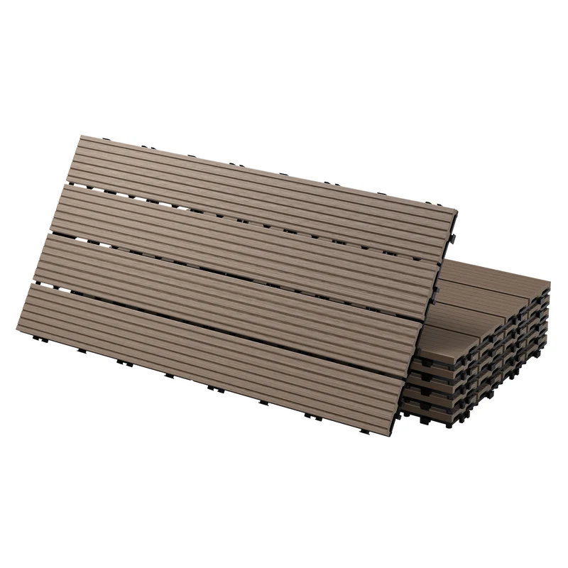 3er Pack WPC Bodenplatte 60x30 dunkelbraun