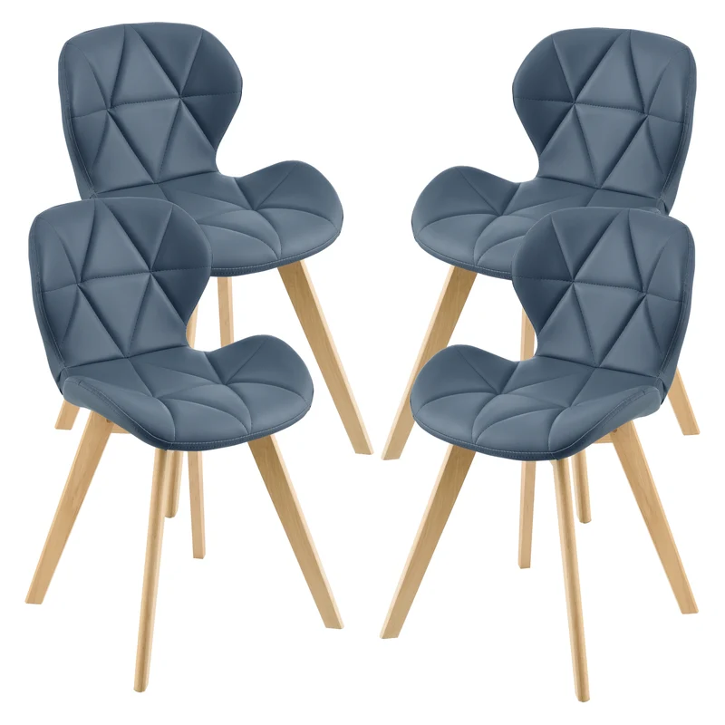Esszimmerstuhl Älmhult 4-er Set 78x47x52 cm Kunstleder versch. Farben [en.casa]