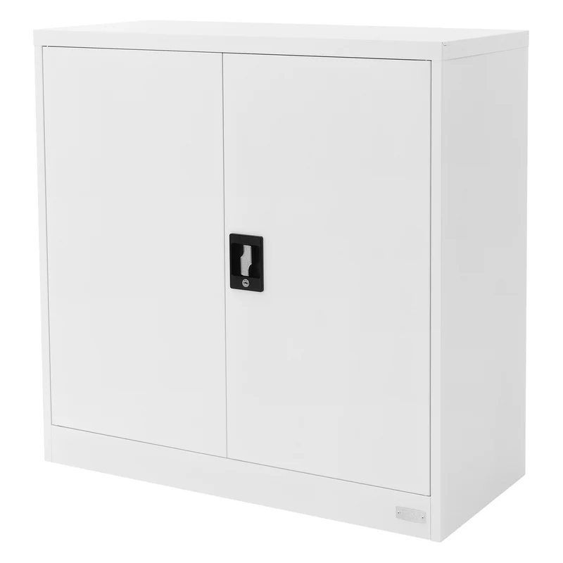 B-Ware Aktenschrank abschließbar 90x40x90 cm Weiß aus Stahl ML-Design