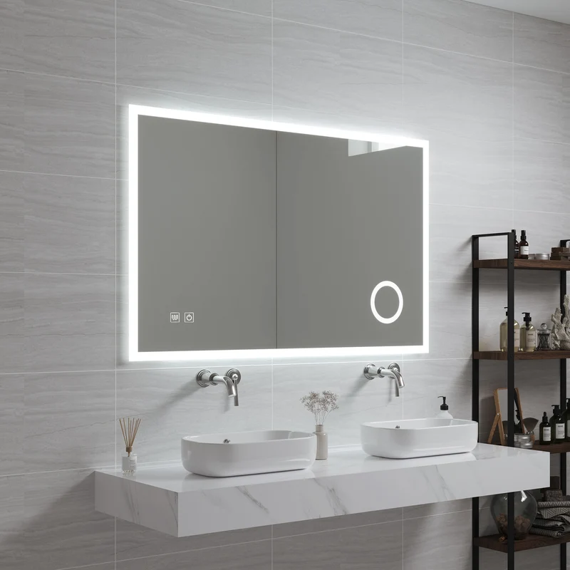 LED-Badspiegel Scafa Weiß in versch. Größen [pro.tec]