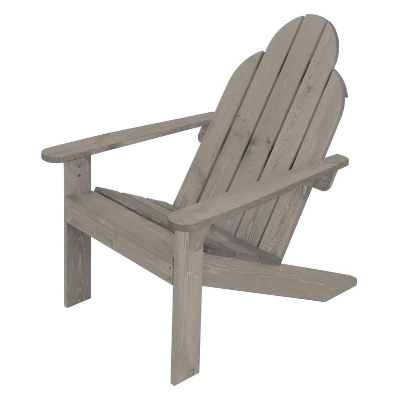 Gartenstuhl Adirondack Sonnenstuhl Gartensessel wetterfest aus Massivholz bis 120 kg Grau
