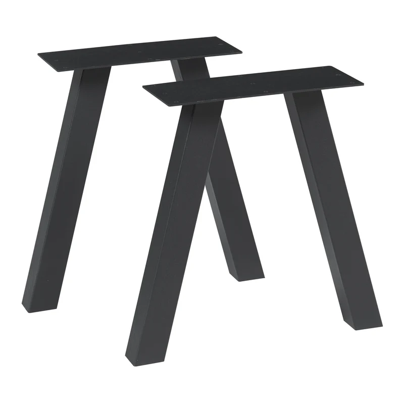Tischgestell 2er Set Heustreu Schwarz [en.casa]