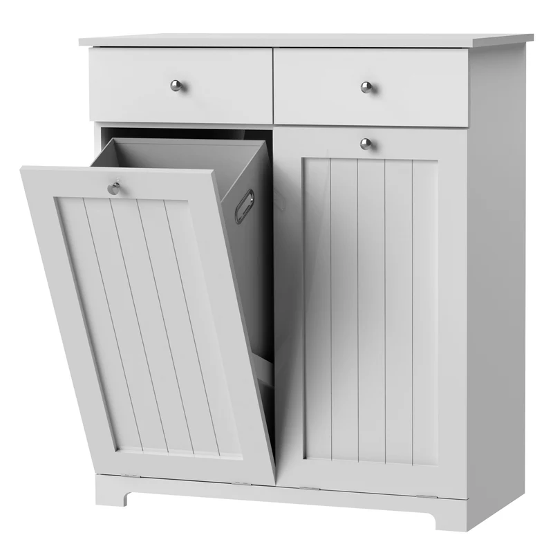 B-Ware Wäscheschrank 75x37x90 cm Weiß ML-Design