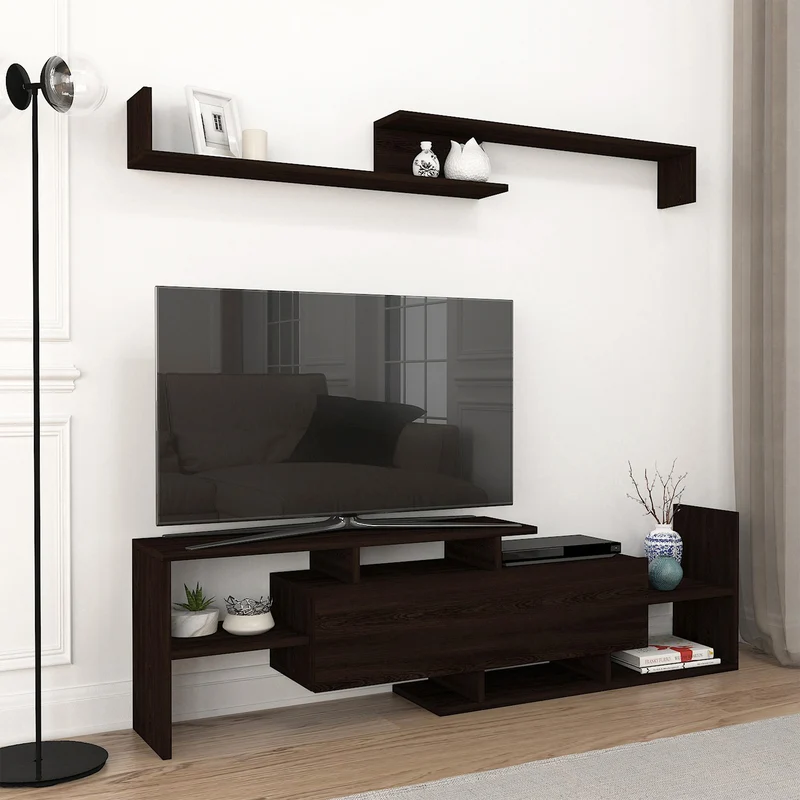 Fernsehschrank Liksefte mit Wandregal 154x28x42 cm [en.casa]